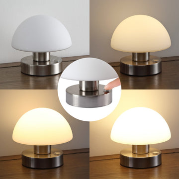Zoe 5.75" Bohemian Farmhouse Iron Rechargeable Integrated LED Table Lamp - JONATHAN Y
